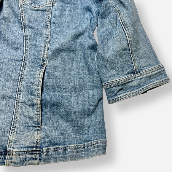 Live‎ A Little LAL Denim Jean Jacket XL Vintage Y2K Pearl Buttons 3/4 Sleeves - Picture 3 of 12